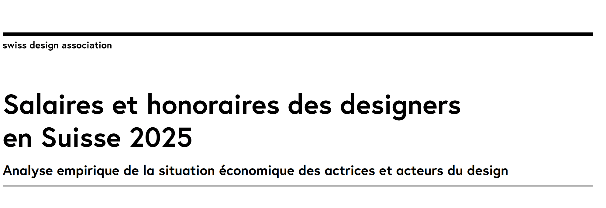 DESIGN: Résultat de l'étude sur les salaires et honoraires